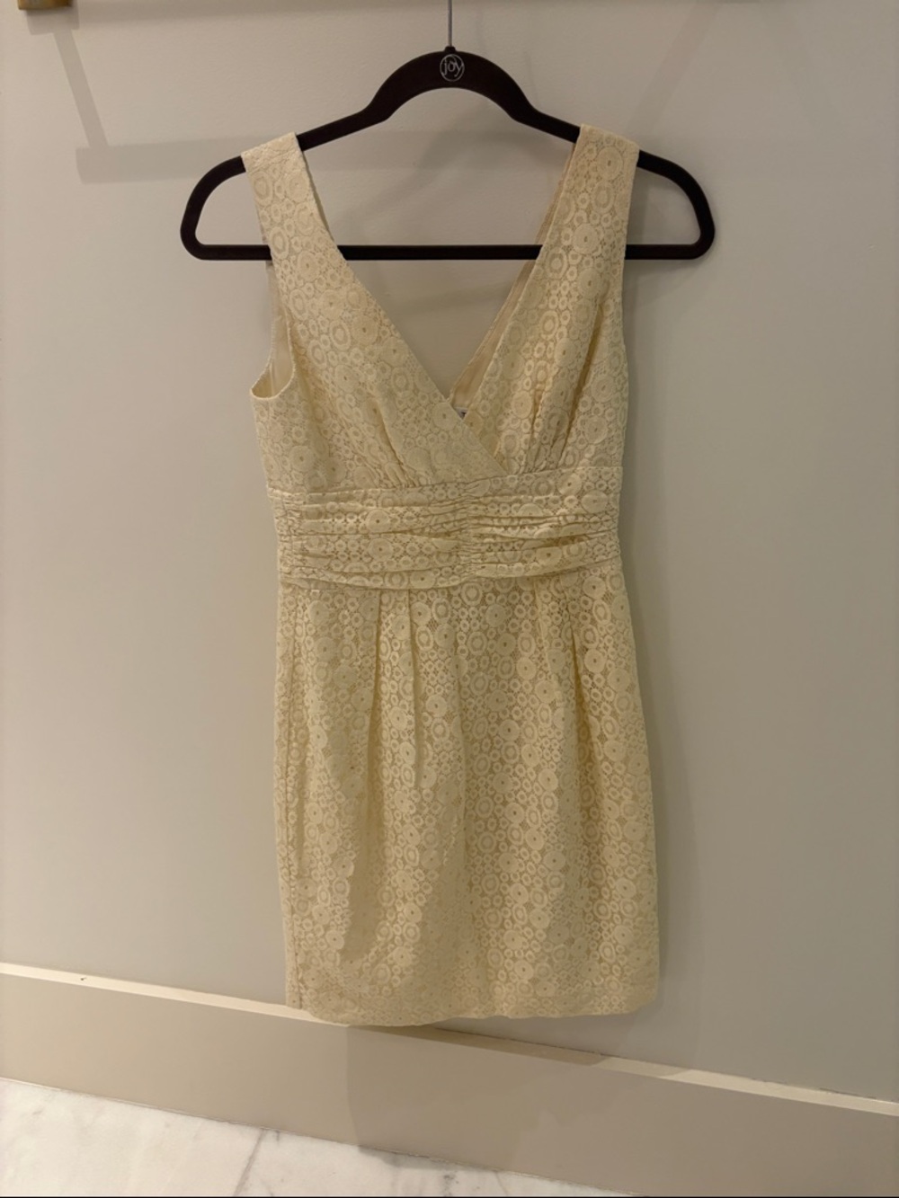 Trina Turk Cream Lace V-Neck Cocktail Dress
